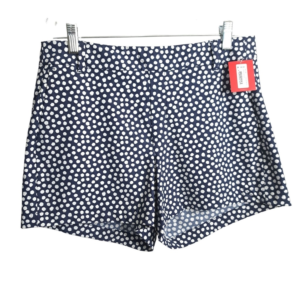 Spanx Women's Sunshine Shorts 4"‎ Medium Navy Blue Painted Polka Dots Summer